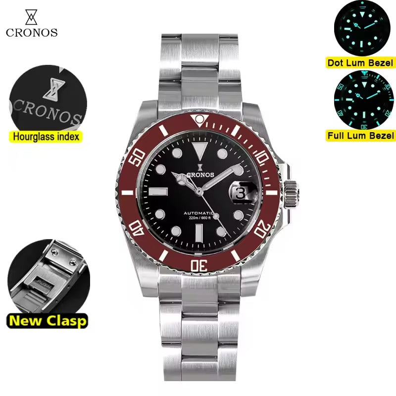Cronos New 40mm Miyota9015 Diver Men Watches L6045