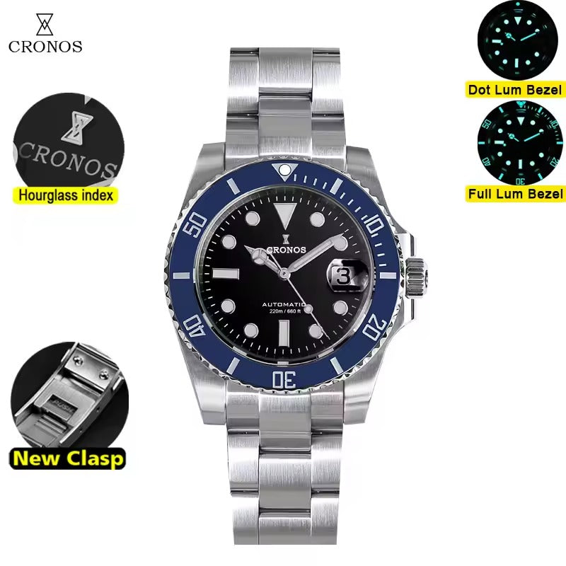 Cronos New 40mm Miyota9015 Diver Men Watches L6045 – Cronos Watch