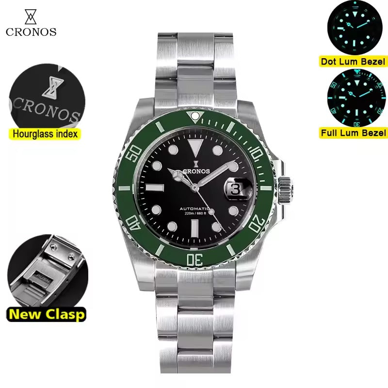 Cronos New 40mm Miyota9015 Diver Men Watches L6045