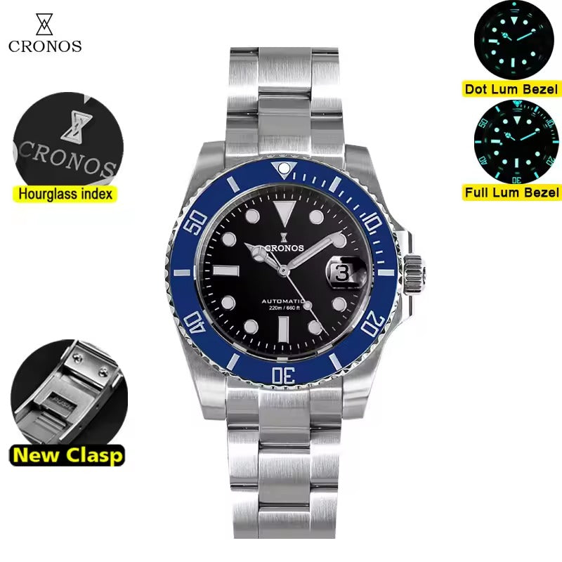 Cronos New 40mm Miyota9015 Diver Men Watches L6045