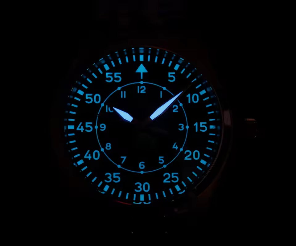 Cronos Pilot Flieger Watch 39mm VH31 Quartz Men’s Watch Stainless Steel Sapphire Crystal  L6057M
