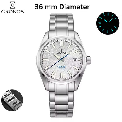 Cronos Men Watch 36mm Miyota 9015 Movement Ice Crack Dail L6049M