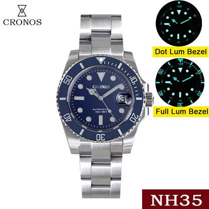 Cronos 2.5x Sub Diver NH35 Dive Watch L6015 with Calendar