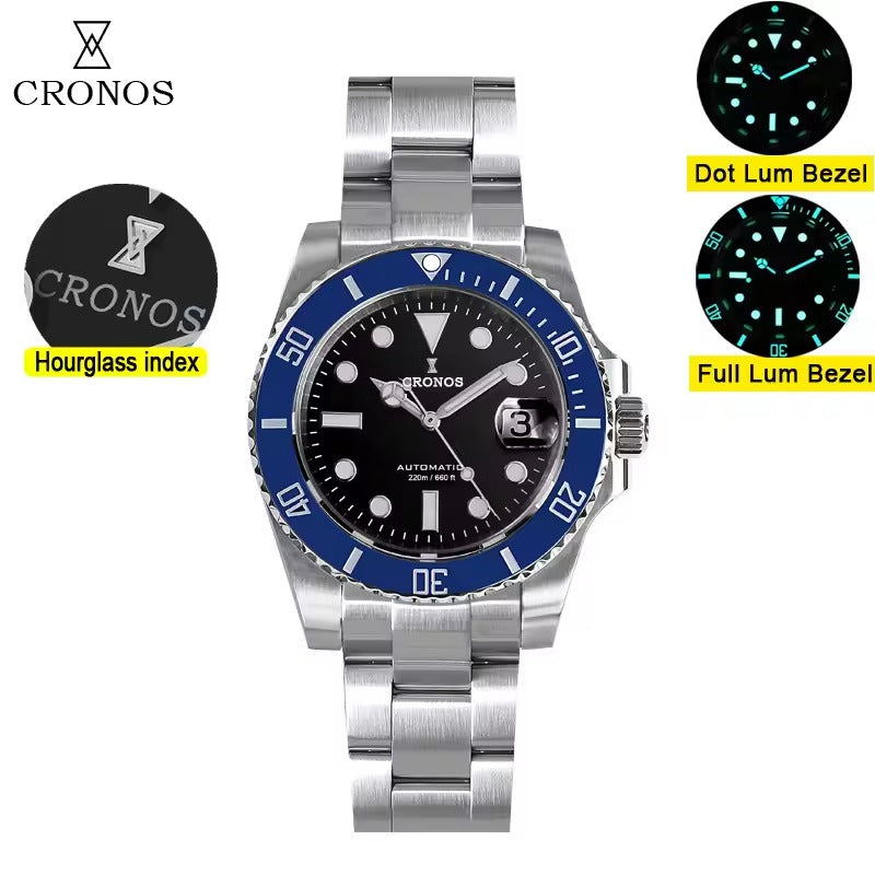 Cronos 2.5x Sub Diver NH35 Dive Watch L6015 with Calendar
