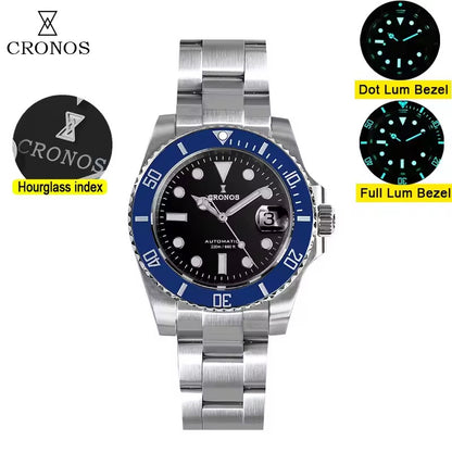 Cronos 2.5x Sub Diver NH35 Dive Watch L6015 with Calendar