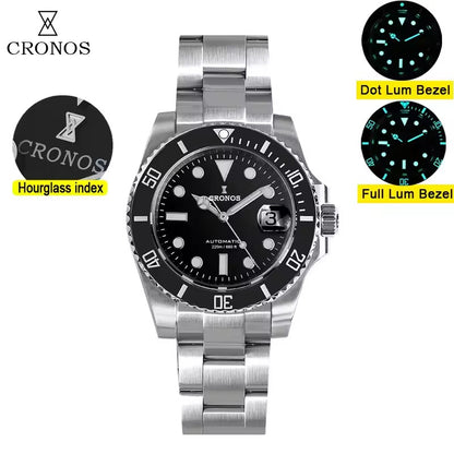 Cronos 2.5x Sub Diver NH35 Dive Watch L6015 with Calendar