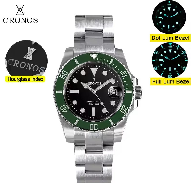 Cronos 2.5x Sub Diver NH35 Dive Watch L6015 with Calendar