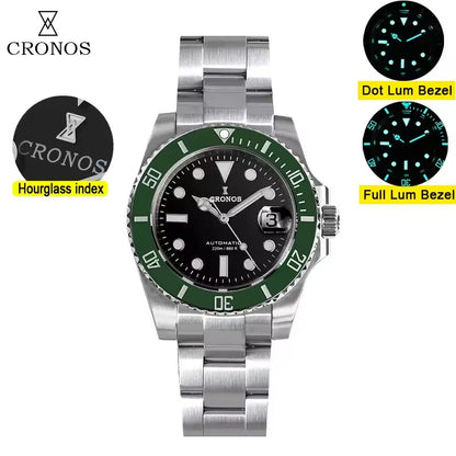 Cronos 2.5x Sub Diver NH35 Dive Watch L6015 with Calendar