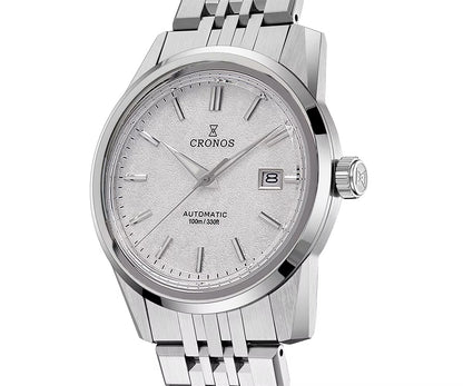 Cronos 39mm Automatic Men’s Watch Frosted Enamel Dial Miyota 9015 / Peacock SL1626 Movement H-Link Bracelet L6058