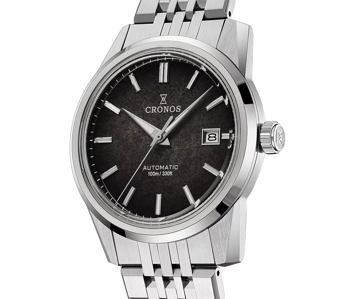 Cronos 39mm Automatic Men’s Watch Frosted Enamel Dial Miyota 9015 / Peacock SL1626 Movement H-Link Bracelet L6058
