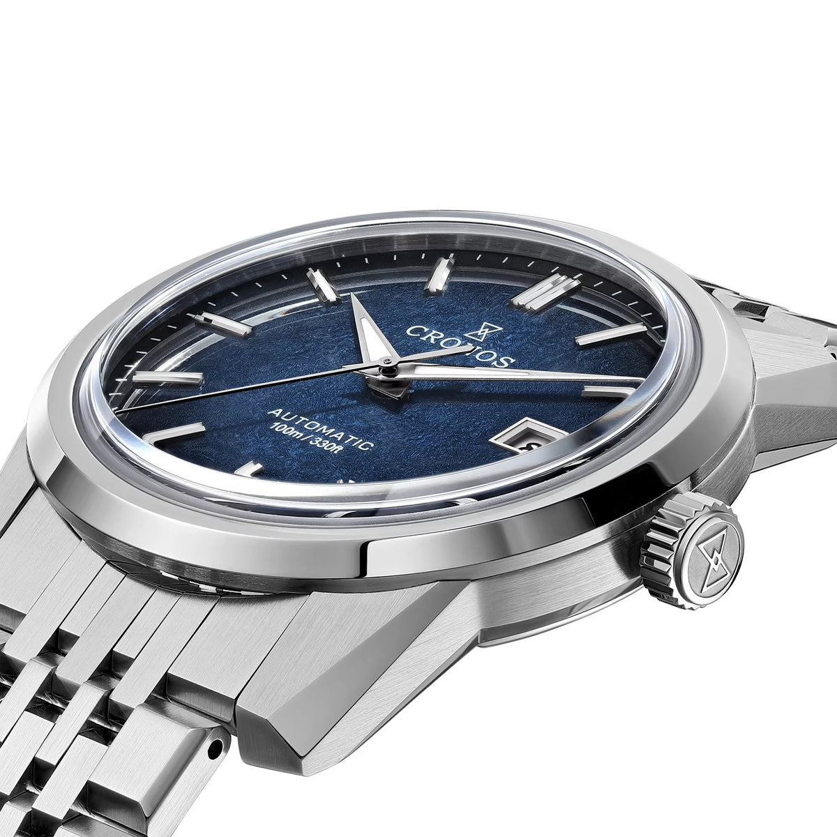 Cronos 39mm Automatic Men’s Watch Frosted Enamel Dial Miyota 9015 / Peacock SL1626 Movement H-Link Bracelet L6058