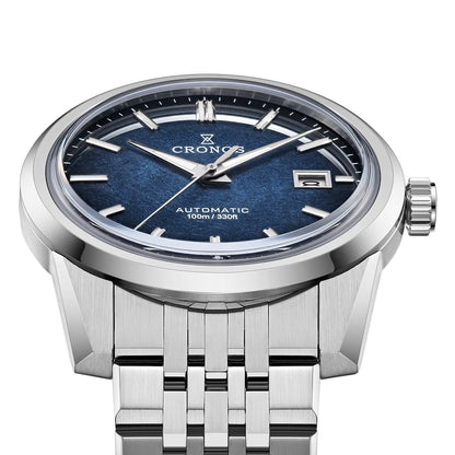 Cronos 39mm Automatic Men’s Watch Frosted Enamel Dial Miyota 9015 / Peacock SL1626 Movement H-Link Bracelet L6058