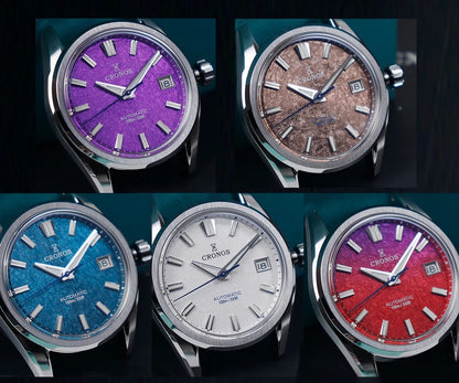 Cronos Men Watch 36mm Miyota 9015 Movement Ice Crack Dail L6049M