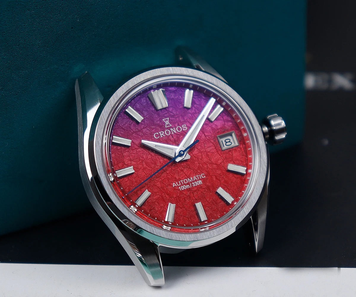 Cronos Men Watch 36mm Miyota 9015 Movement Ice Crack Dail L6049M