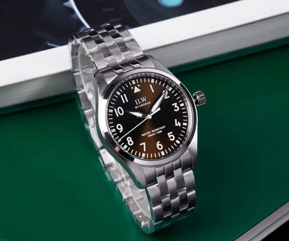 Cronos Pilot Flieger Watch 39mm VH31 Quartz Men’s Watch Stainless Steel Sapphire Crystal  L6057M