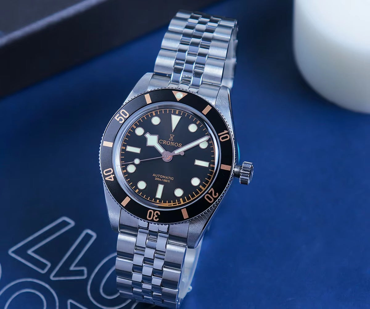 Cronos New 39mm BB54 Vintage Diver PT5004/ Miyota9015 Automatic Watches L6052/L6053