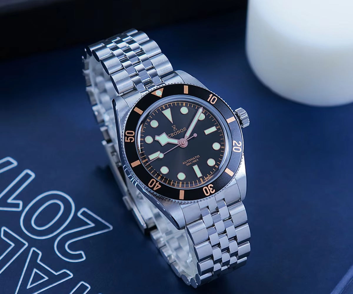 Cronos New 39mm BB54 Vintage Diver PT5004/ Miyota9015 Automatic Watches L6052/L6053