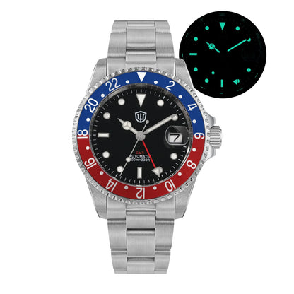 Watchdives WD0014 Aluminum Bezel Vintage NH34 GMT Watch