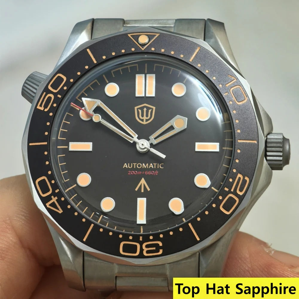 Watchdives WD007 Top Hat Sapphire PT5000 Titanium Dive Watch