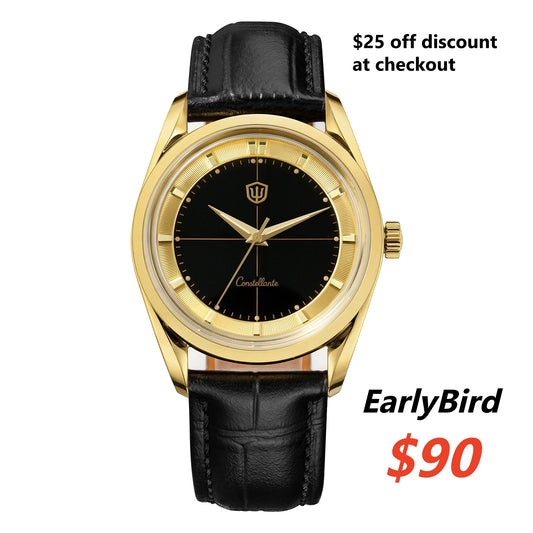 🔥EarlyBird🔥Watchdives WD1954 Arctic Classic 36mm VH31 – Gold Dial