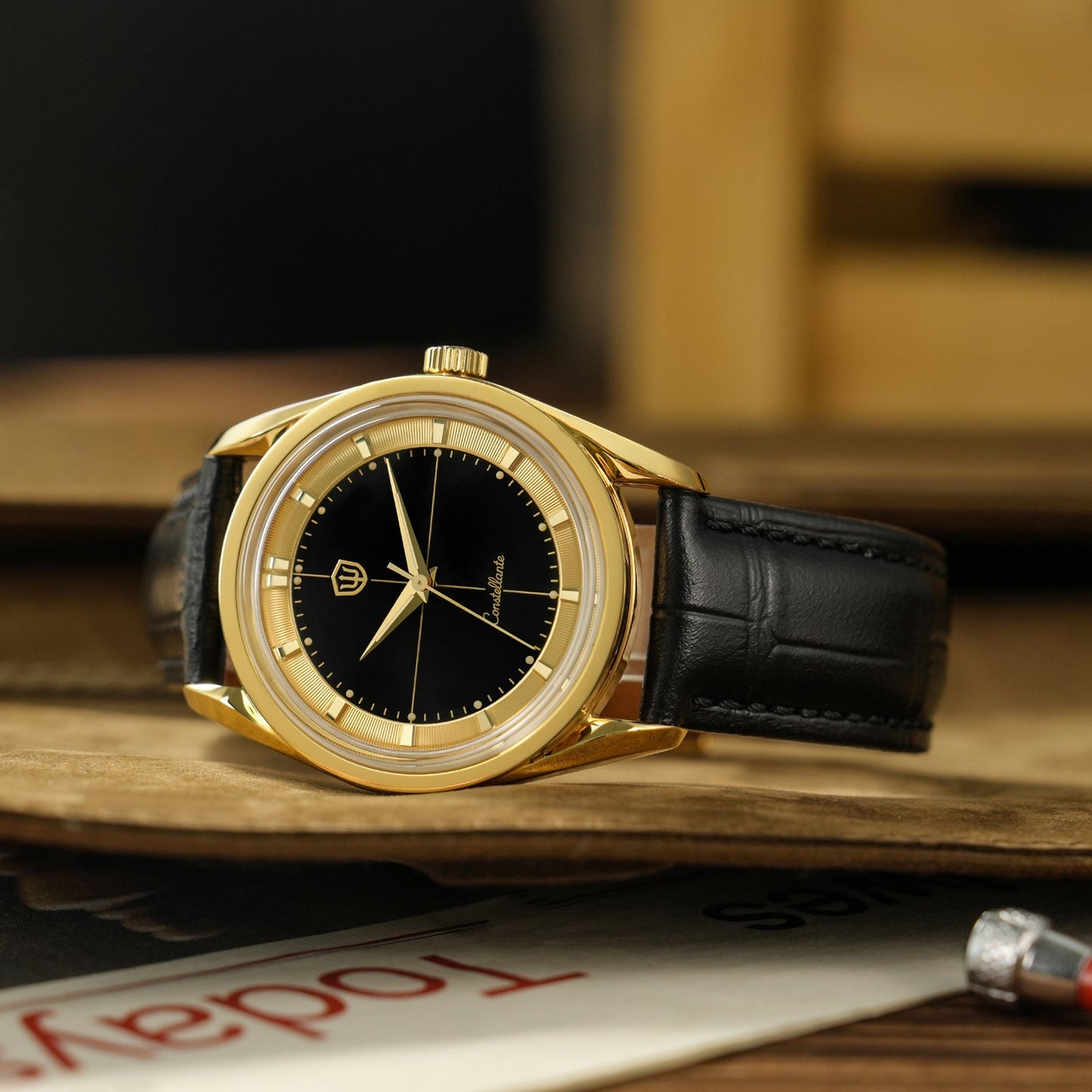 Watchdives WD1954 Arctic Classic 36mm VH31 – Gold Dial