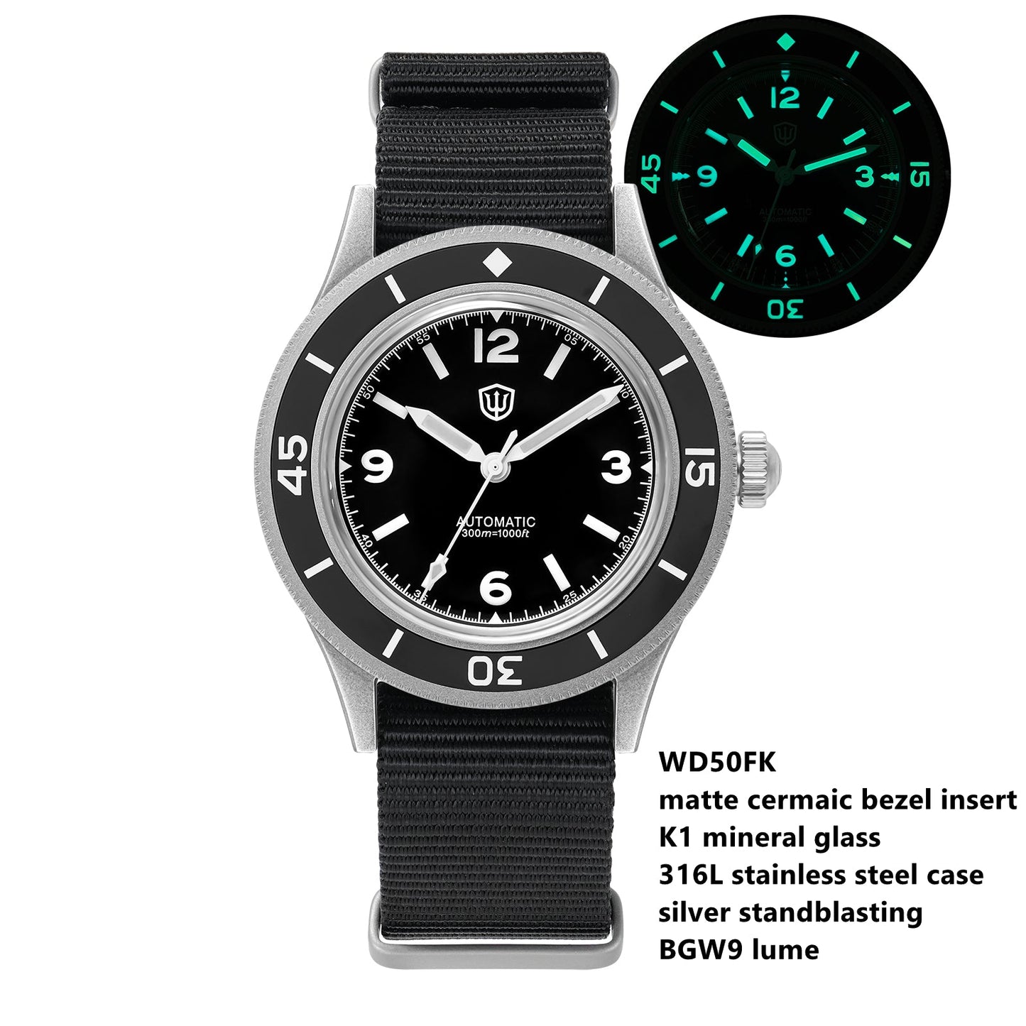 Watchdives Vintage 50-Fathoms NH35 Dive Watch V2