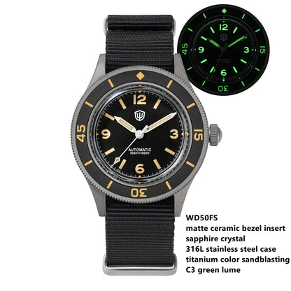 Watchdives Vintage 50-Fathoms NH35 Dive Watch V2