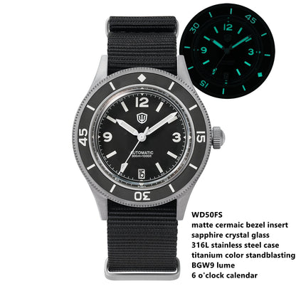 Watchdives Vintage 50-Fathoms NH35 Dive Watch V2