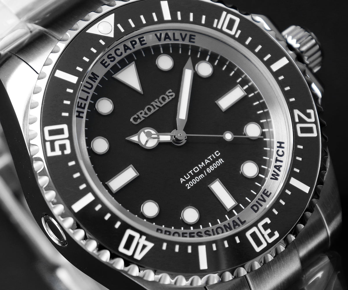 Cronos 44mm Sub Diver Watch L6009 - No Calendar