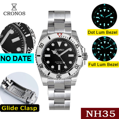 Cronos No Date NH35 Sub Diver Watch L6015