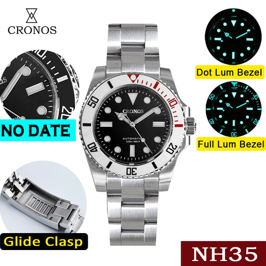 ★EU-Pre-Owned★Cronos No Date NH35 Sub Diver Watch L6015