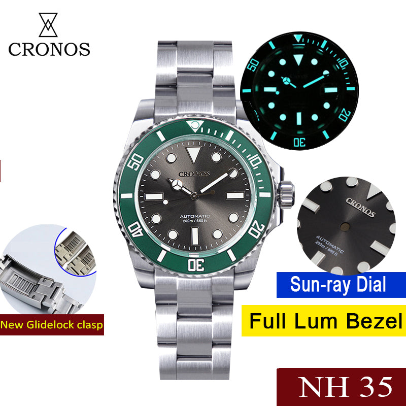 Cronos No Date NH35 Sub Diver Watch L6015