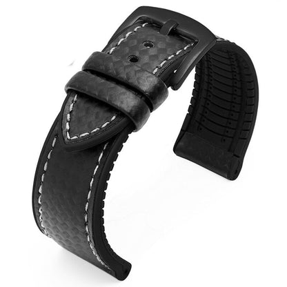 Carbon Fiber Pattern Rubber Watch Band