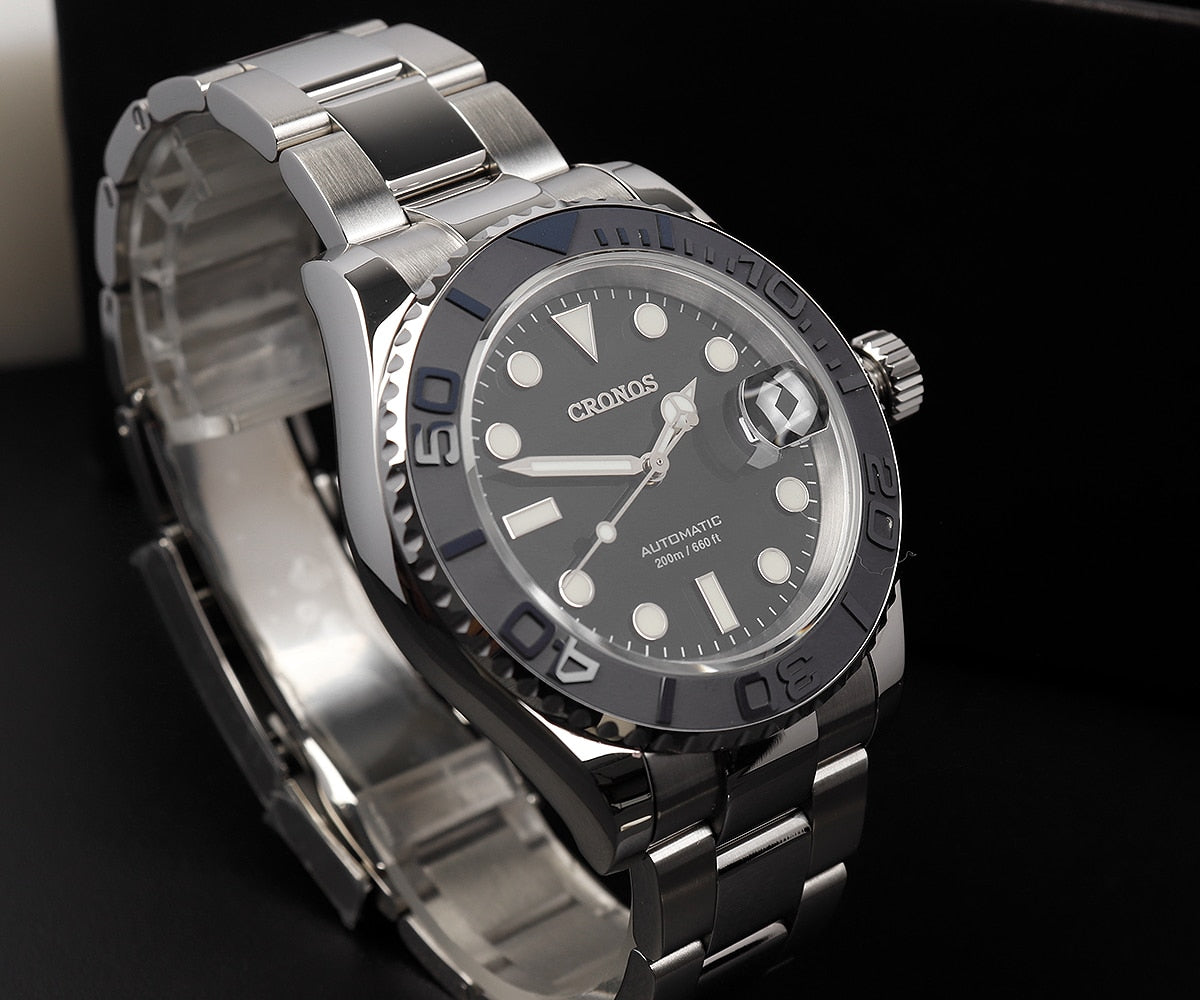 Cronos 2.5x Water Ghost Sub Dive Watch L6018 Polished Mid-link