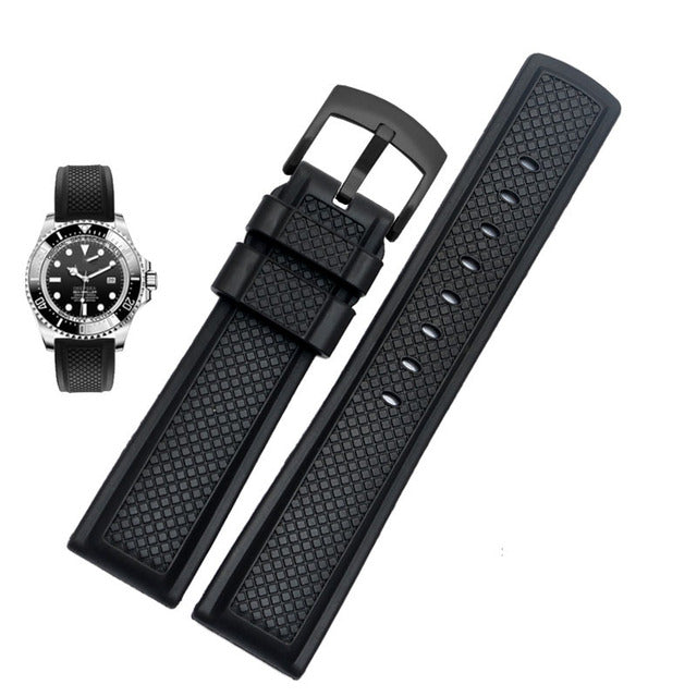 FKM Rubber Waffle Watch Strap