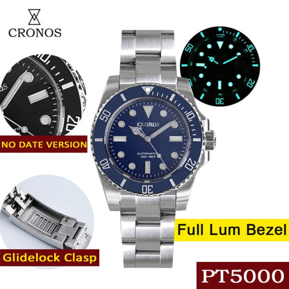 Cronos No Date PT5000 Sub Diver Watch L6005