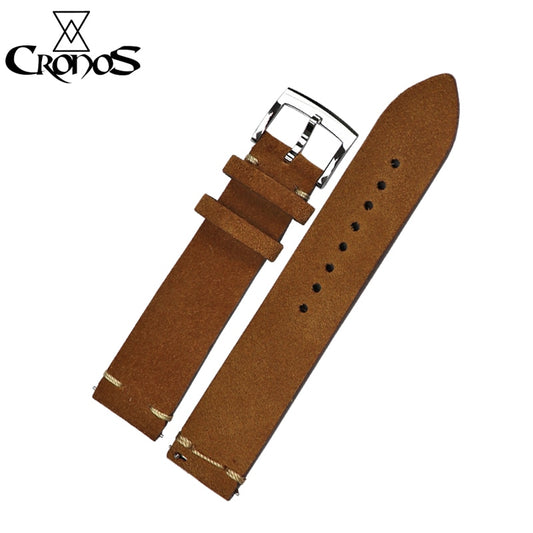 Cronos Watch Parts Genuine Leather Strap