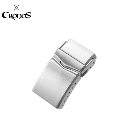 Cronos Watch Parts Metal Bracelet Stainless Steel Solid Brushed Clasp