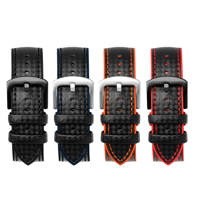 Carbon Fiber Pattern Rubber Watch Band