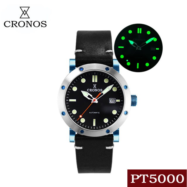 ★Limited Offer★Cronos Men Watch Stainless Steel Mechanical PT5000 Dive Watch L6013